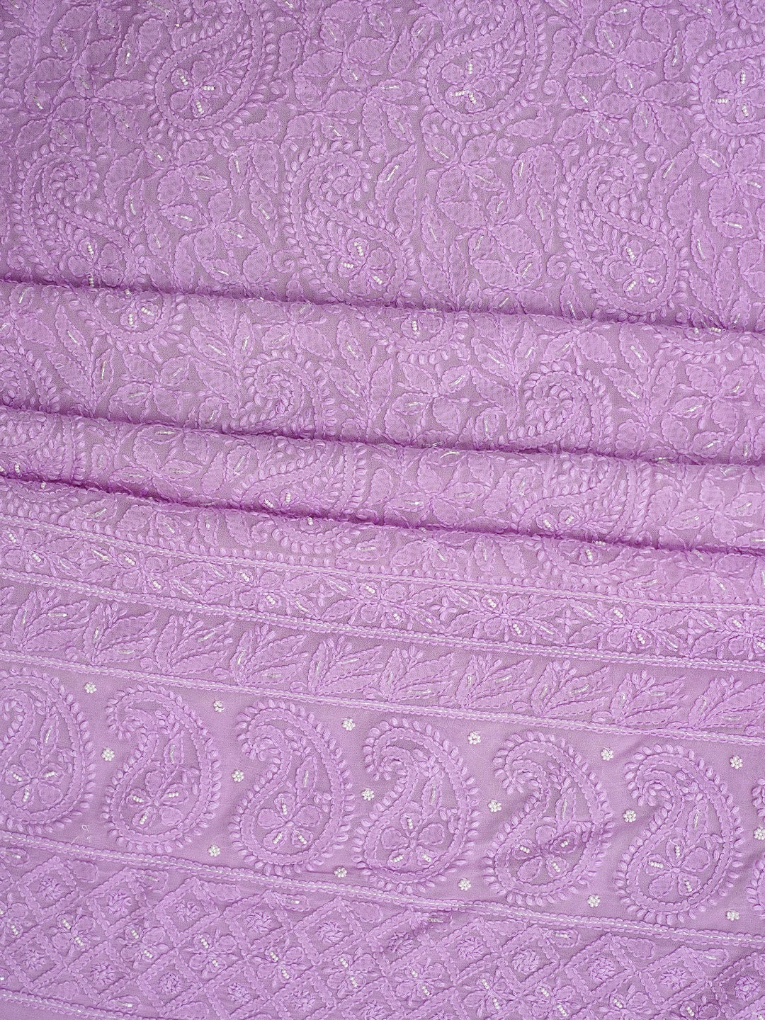 Ada Hand Embroidered Lavender Viscose Georgette Lucknowi Chikankari Unstitched Kurta Dupatta Set With Cutdana Work 01A962577