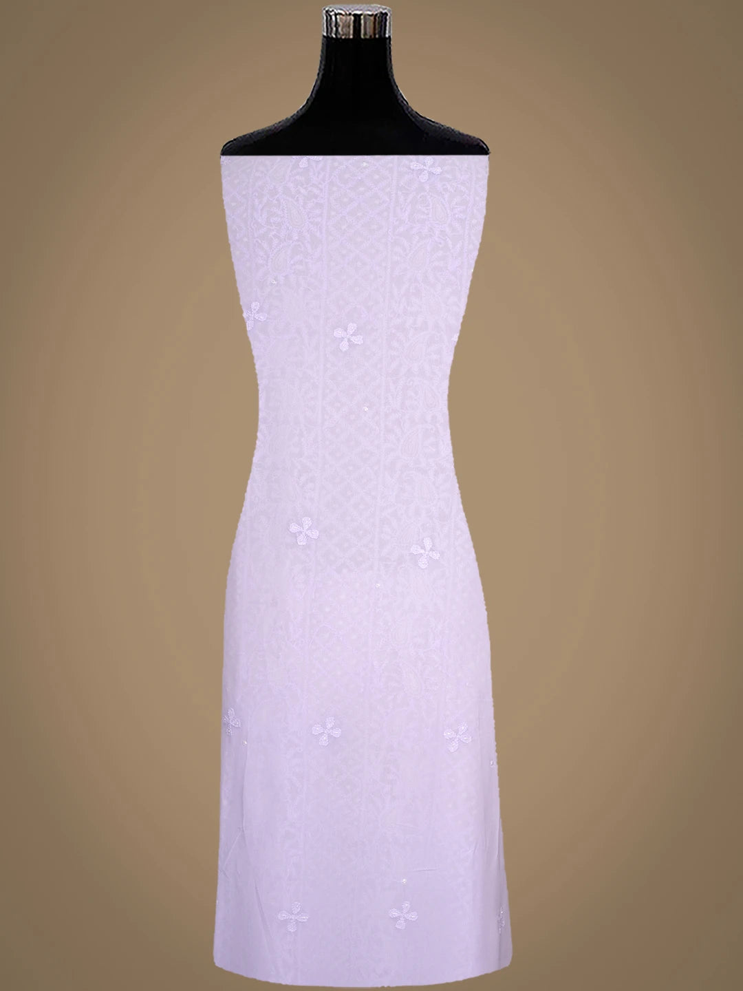 Ada Hand Embroidered Lavender Viscose Georgette Lucknowi Chikankari Unstitched Kurta Dupatta Set With Cutdana Work 01A957789