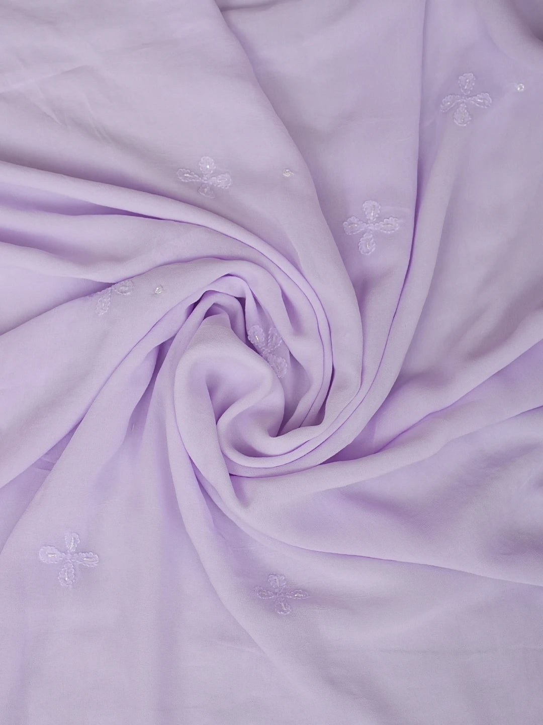 Ada Hand Embroidered Lavender Viscose Georgette Lucknowi Chikankari Unstitched Kurta Dupatta Set With Cutdana Work 01A957789