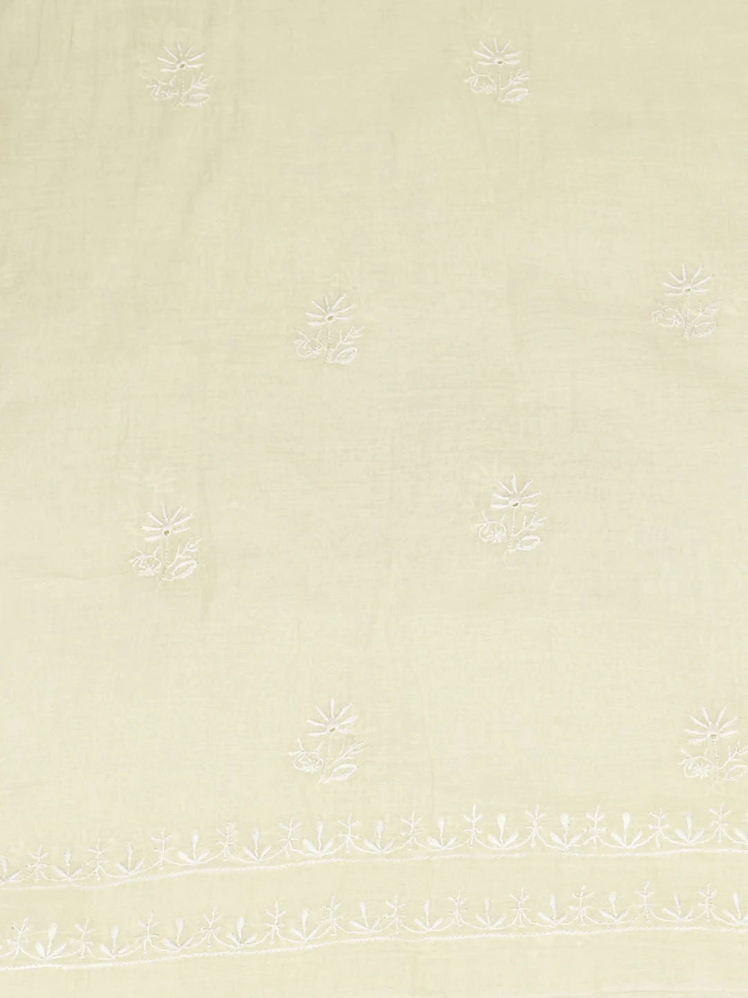 Ada Hand Embroidered Lemon Chanderi Lucknowi Chikankari Unstitched Kurta Dupatta Set 01A972687