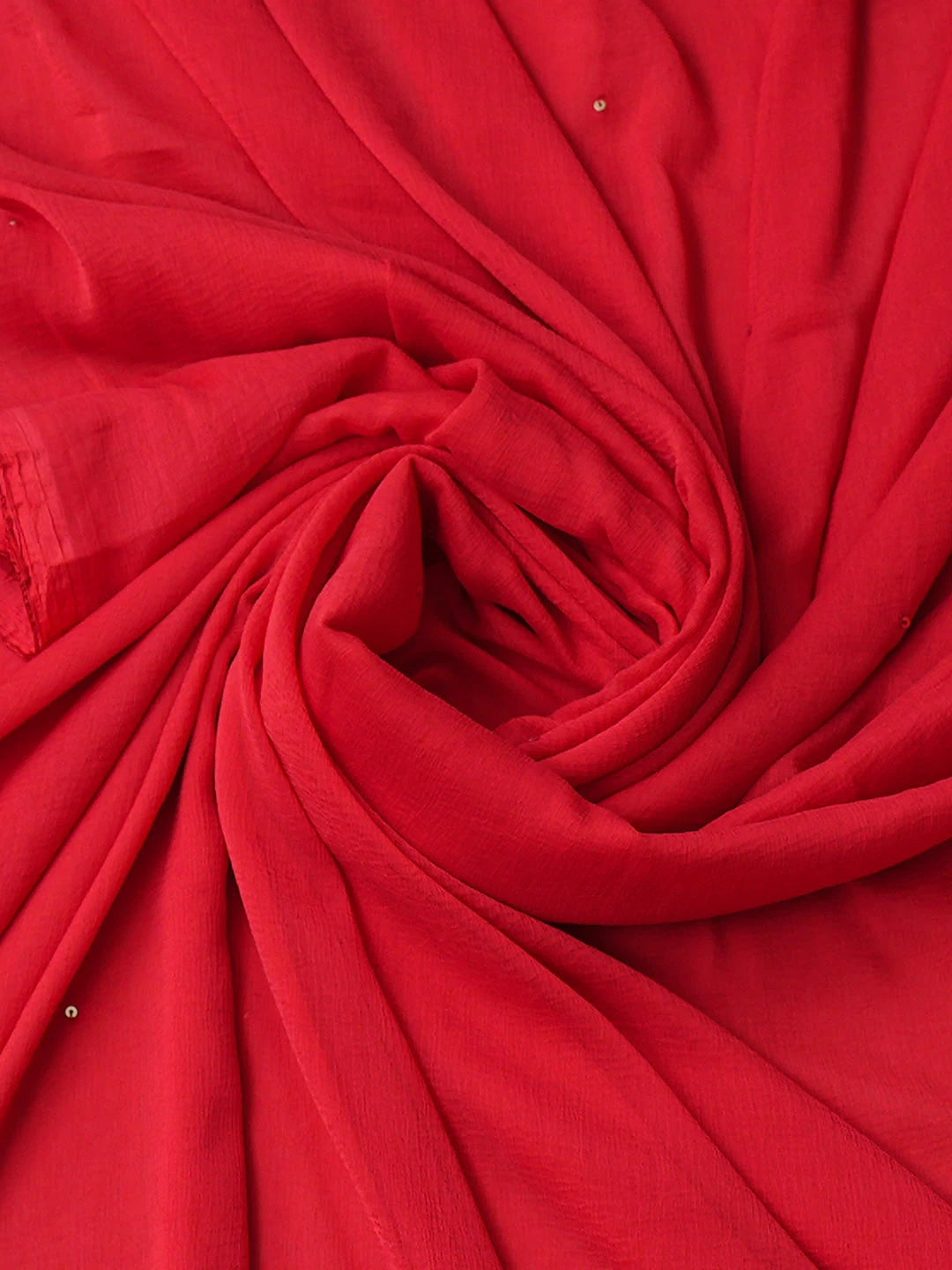Ada Hand Embroidered Red Viscose Georgette Lucknowi Chikankari Unstitched Suit Piece With Cutdana Work 01A922573