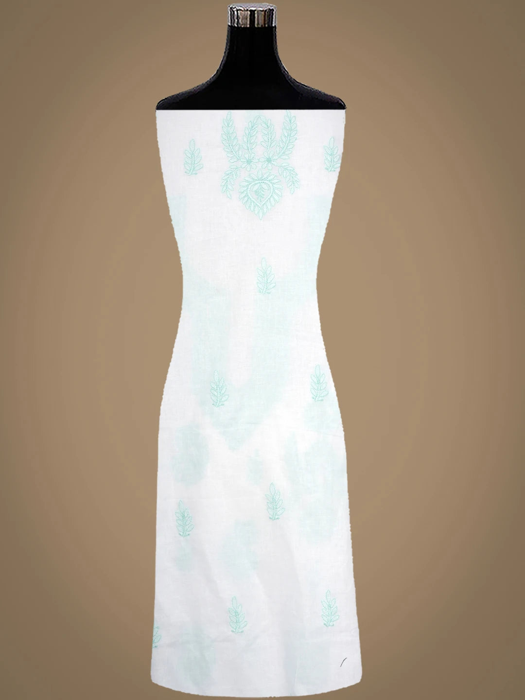 Ada Hand Embroidered White Cotton Lucknowi Chikankari Unstitched Suit Piece With Chiffon Dupatta 01A981781