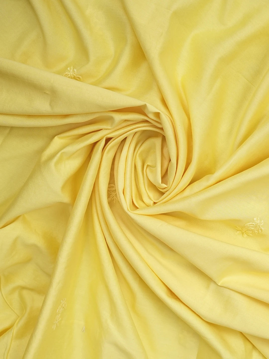 Ada Hand Embroidered Lemon Chanderi Lucknowi Chikankari Unstitched Kurta Dupatta Set 01A932530