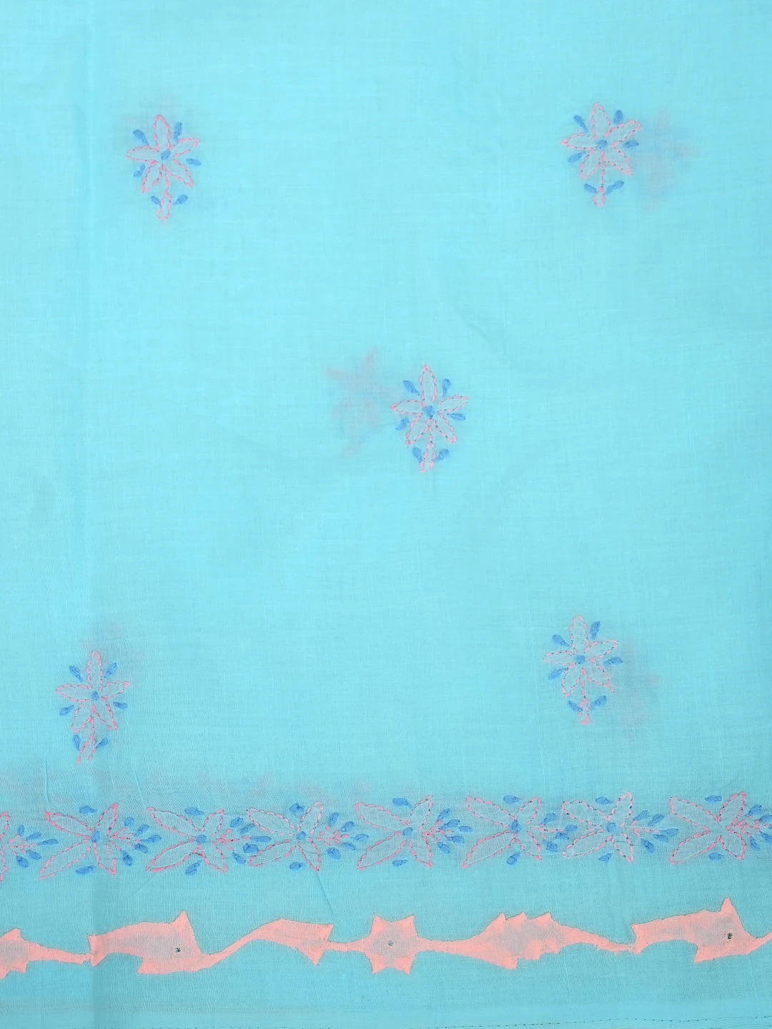 Ada Hand Embroidered Blue Cotton Lucknowi Chikankari Unstitched Suit Piece 01A966787