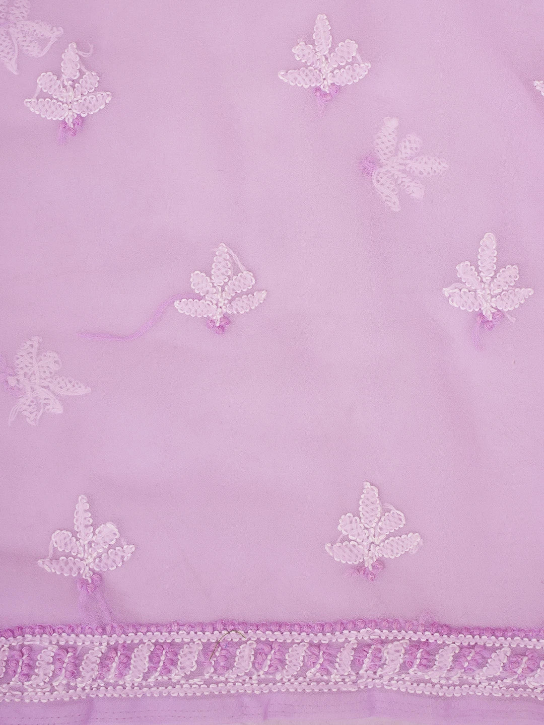 Ada Hand Embroidered Lavender Faux Georgette Lucknowi Chikankari Unstitched Suit Piece 01A977941