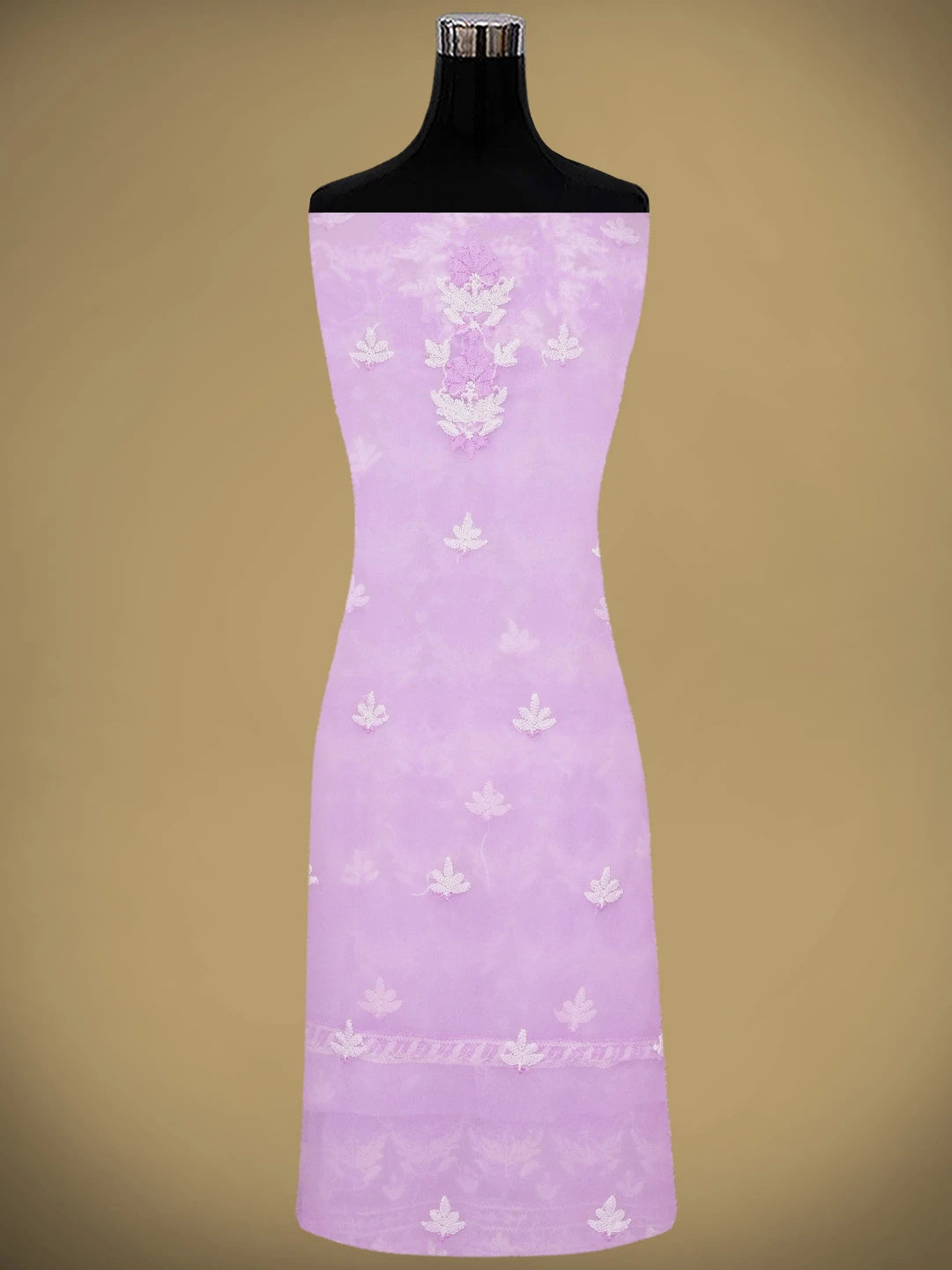 Ada Hand Embroidered Lavender Faux Georgette Lucknowi Chikankari Unstitched Suit Piece 01A977941