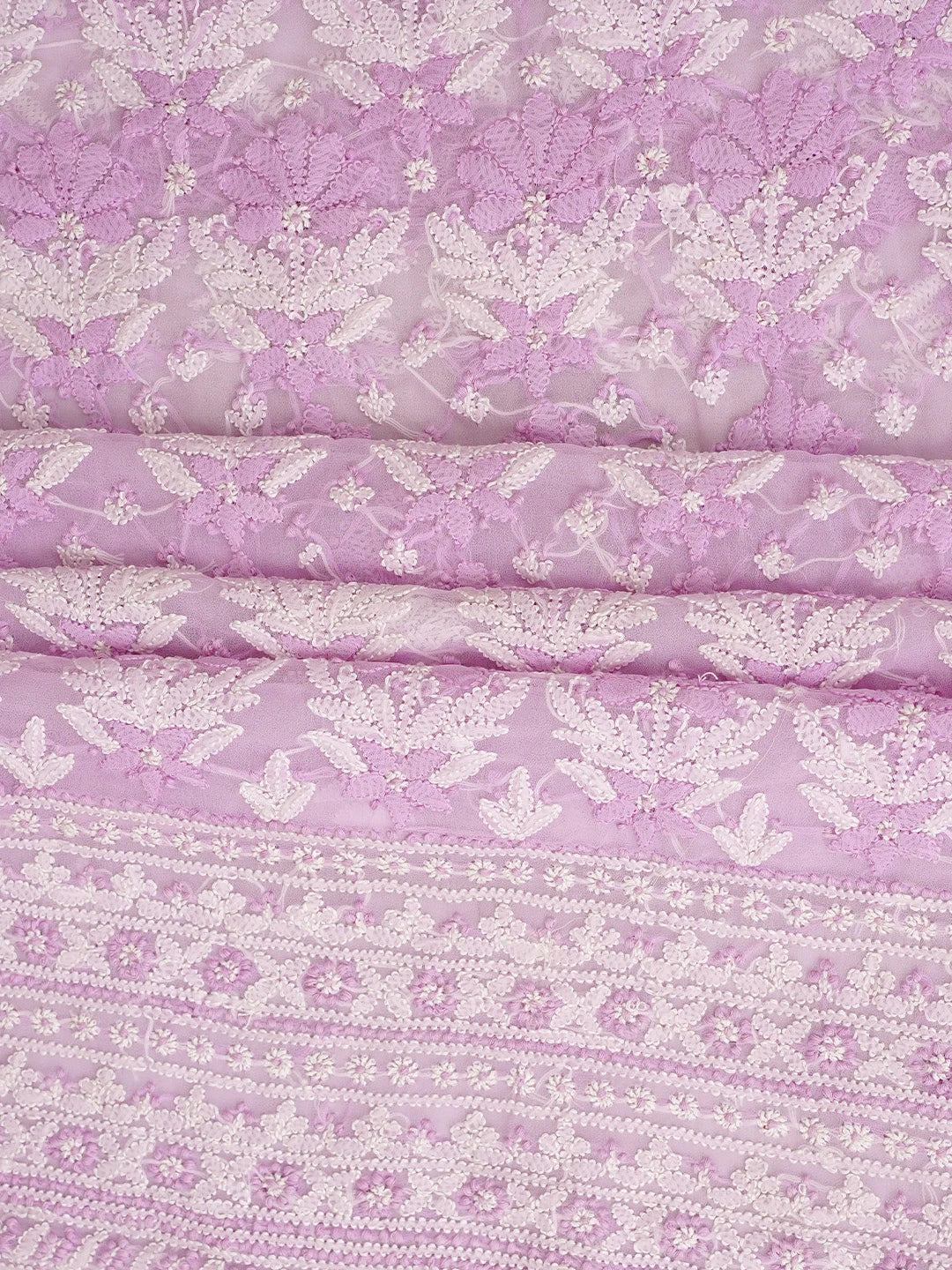 Ada Hand Embroidered Lavender Faux Georgette Lucknowi Chikankari Unstitched Suit Piece 01A977941