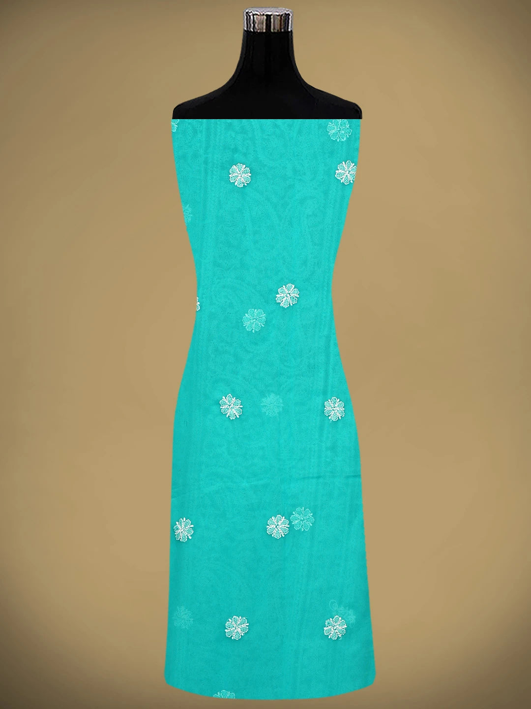 Ada Hand Embroidered Seagrass Green Faux Georgette Lucknowi Chikankari Unstitched Suit Piece 01A981210