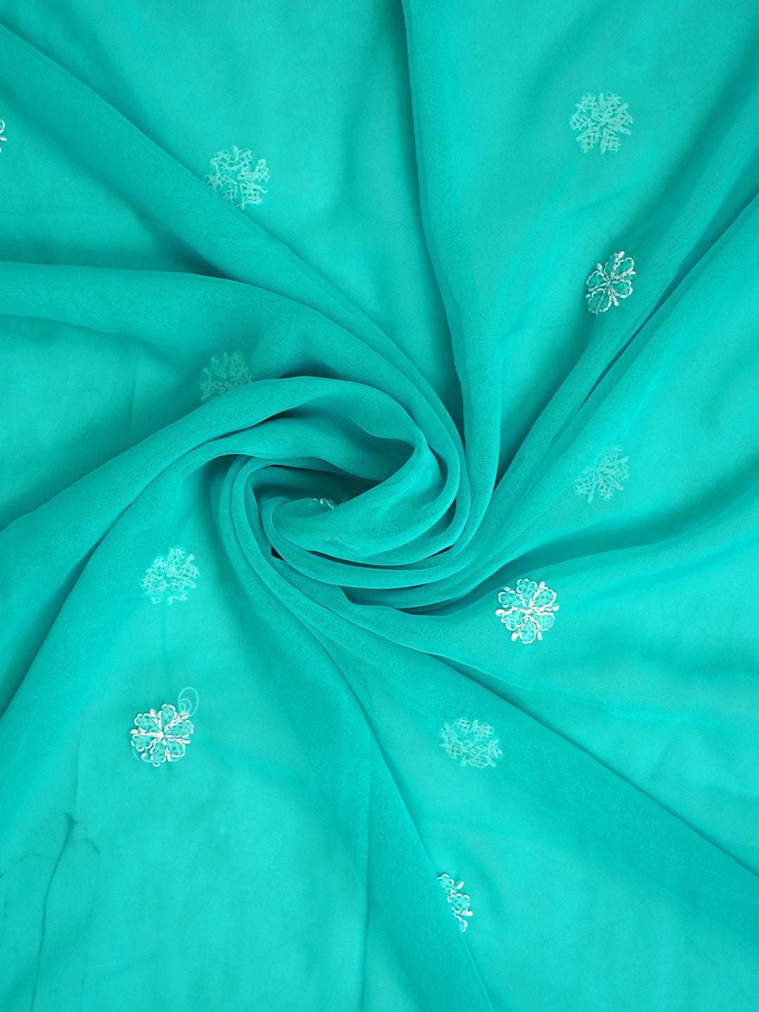 Ada Hand Embroidered Seagrass Green Faux Georgette Lucknowi Chikankari Unstitched Suit Piece 01A981210