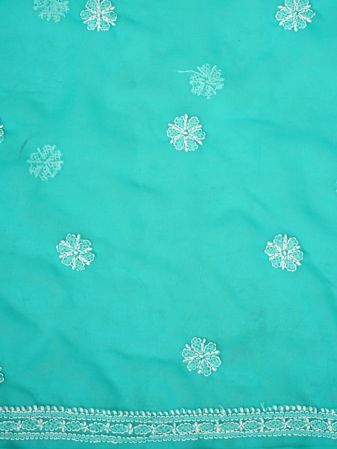 Ada Hand Embroidered Seagrass Green Faux Georgette Lucknowi Chikankari Unstitched Suit Piece 01A981210