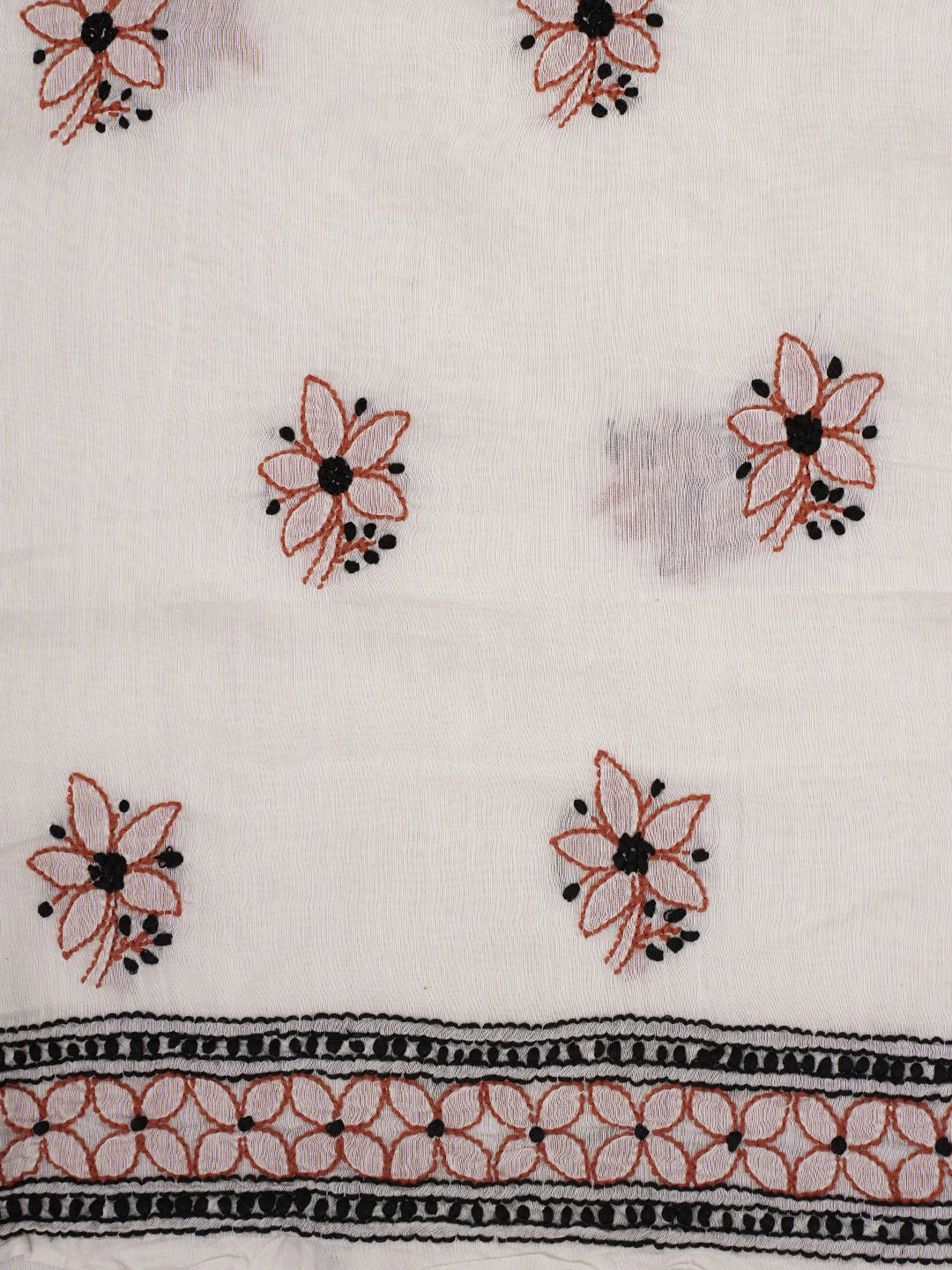 Ada Hand Embroidered Beige Chanderi Lucknowi Chikankari Unstitched Kurta Dupatta Set 01A980414