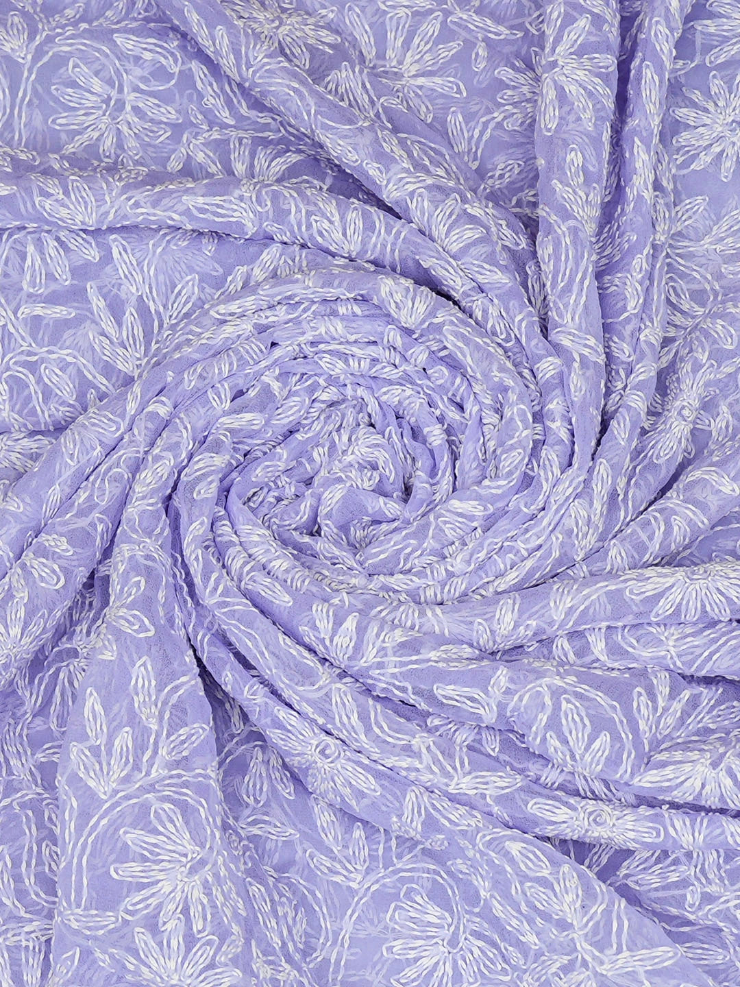 Ada Hand Embroidered Mauve Faux Georgette Lucknowi Chikankari Dupatta 01A975368
