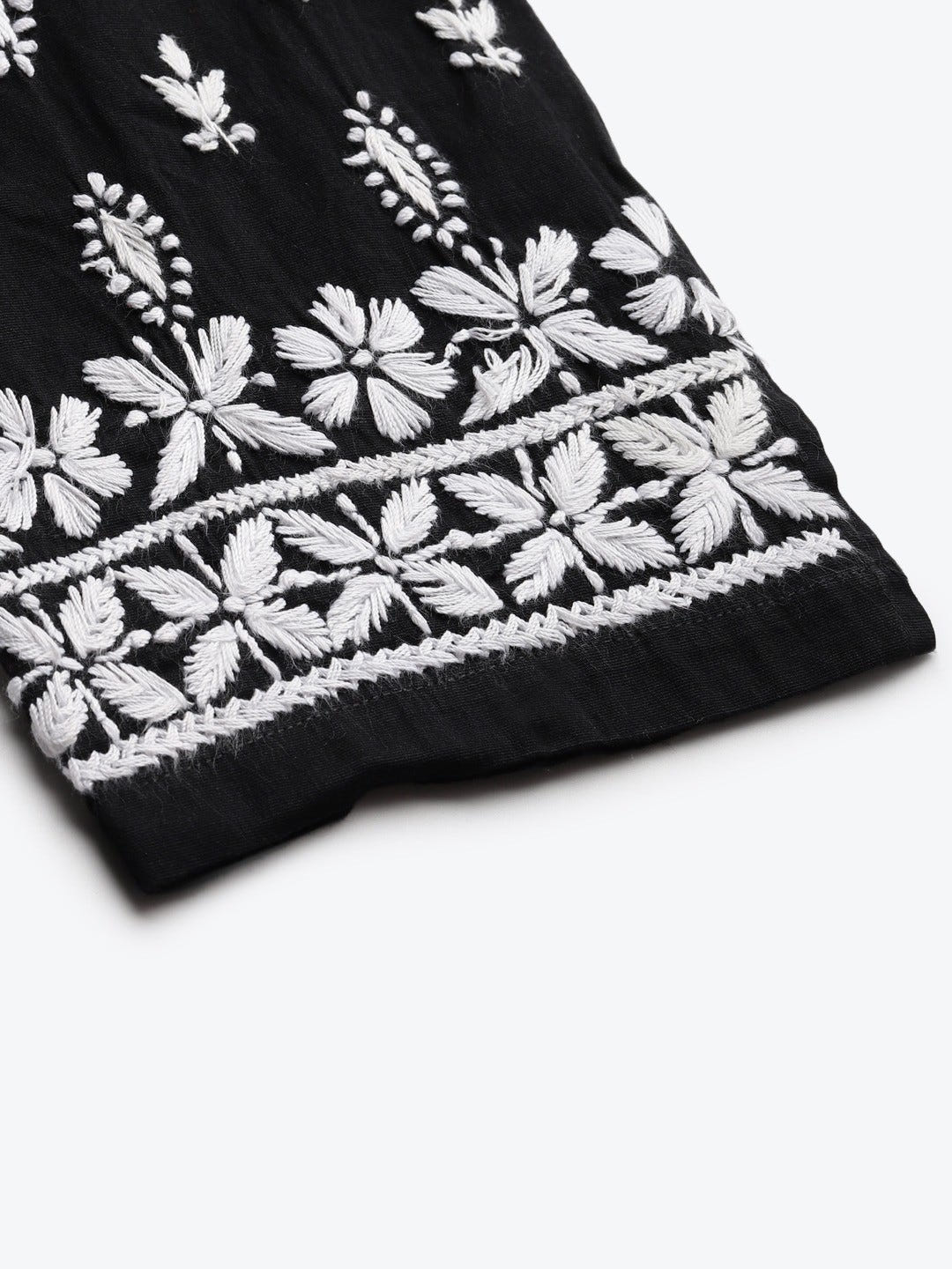 Ada Hand Embroidered Black Cotton Lucknowi Chikankari Palazzo A711124