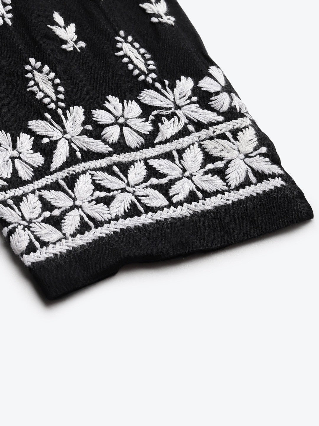Ada Hand Embroidered Black Cotton Lucknowi Chikankari Palazzo A711124