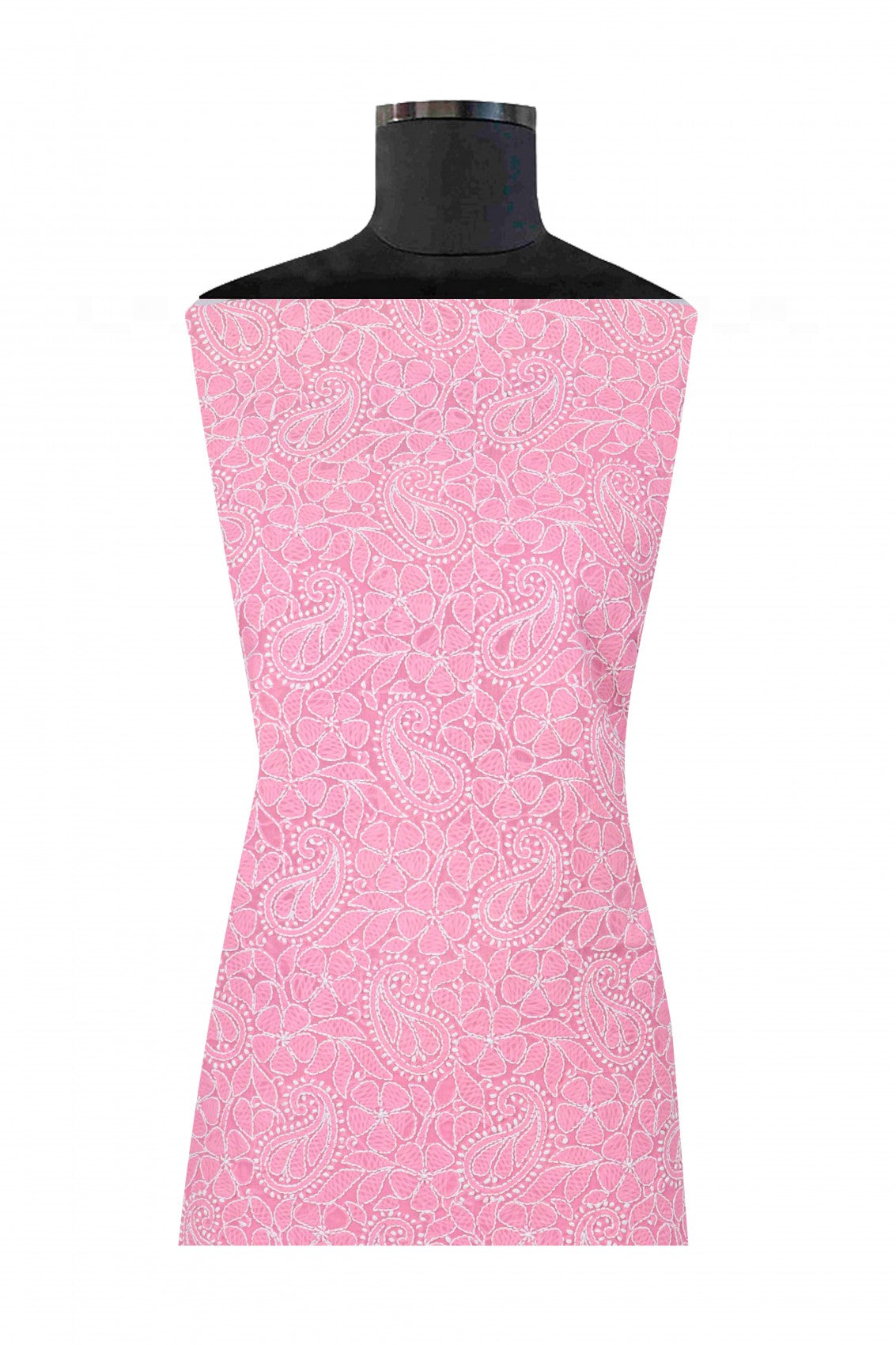 Ada Hand Embroidered Pink Cotton Lucknowi Chikankari Unstitched Suit Piece 01A170176