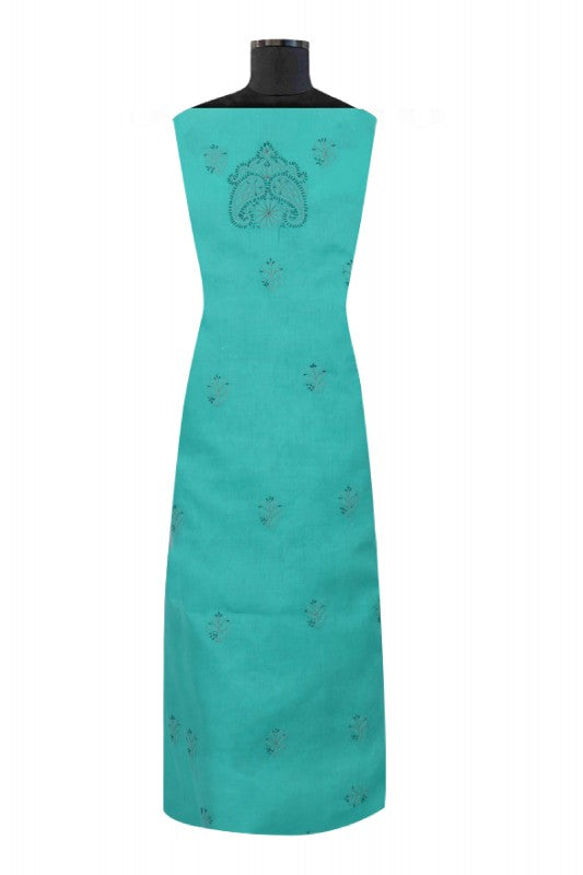 Ada Hand Embroidered Sea Green Cotton Lucknowi Chikankari Unstitched Suit Piece 01A177917
