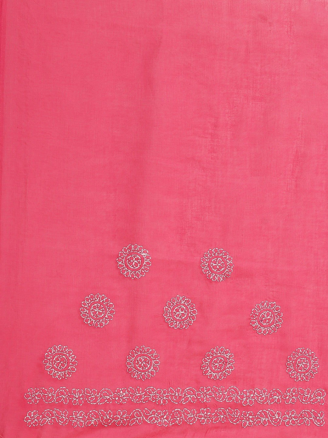 Ada Hand Embroidered Magenta Cotton Lucknow Chikan Saree With Blouse A311183