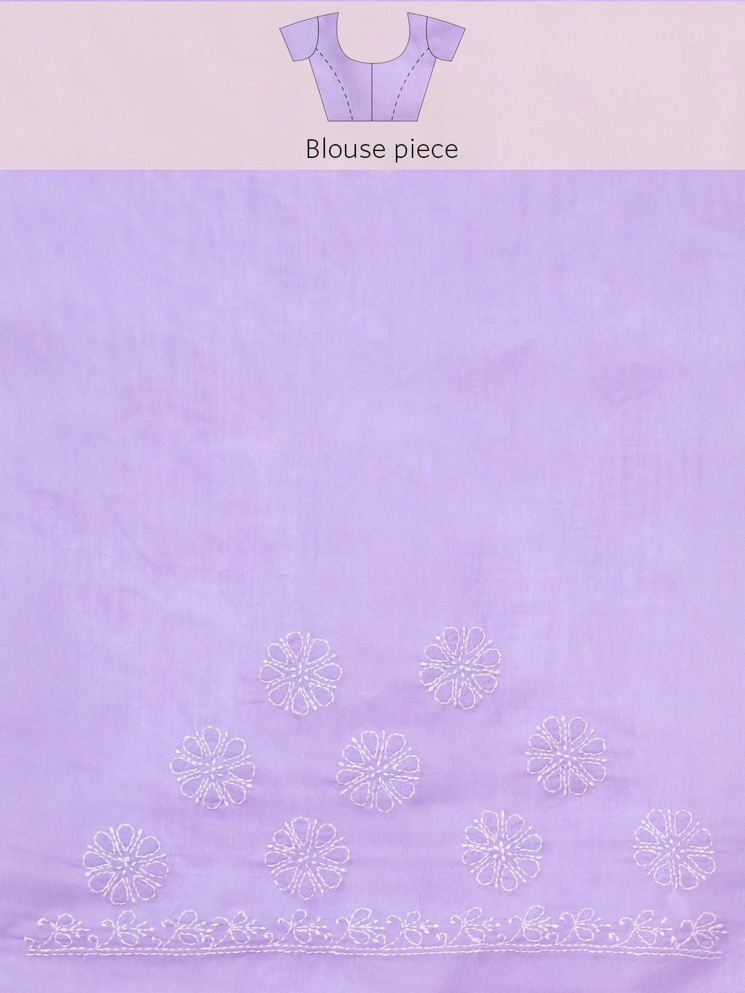Ada Hand Embroidered Lavender Cotton Lucknowi Chikankari Saree with Blouse A311255