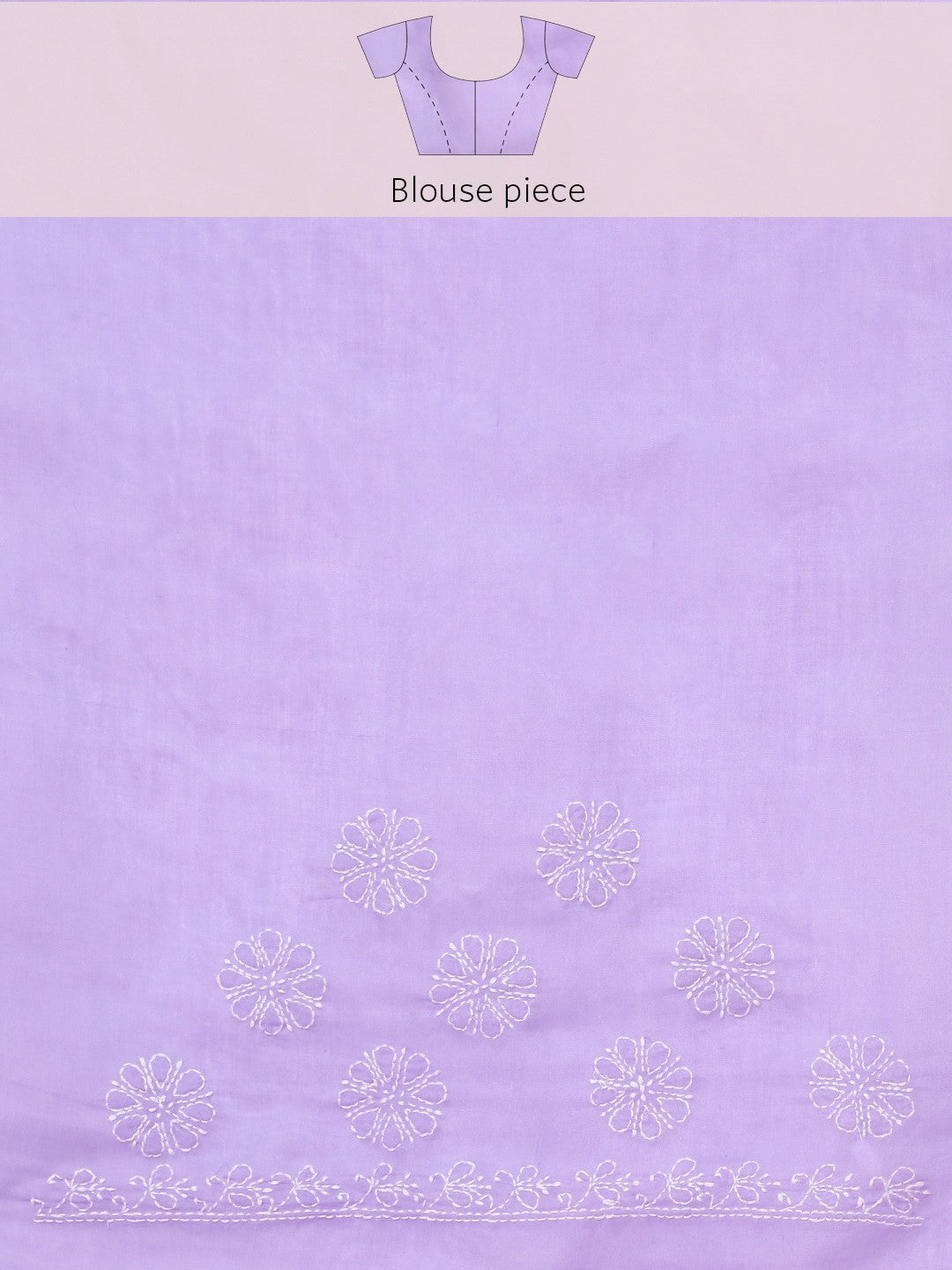 Ada Hand Embroidered Lavender Cotton Lucknowi Chikankari Saree with Blouse A311255