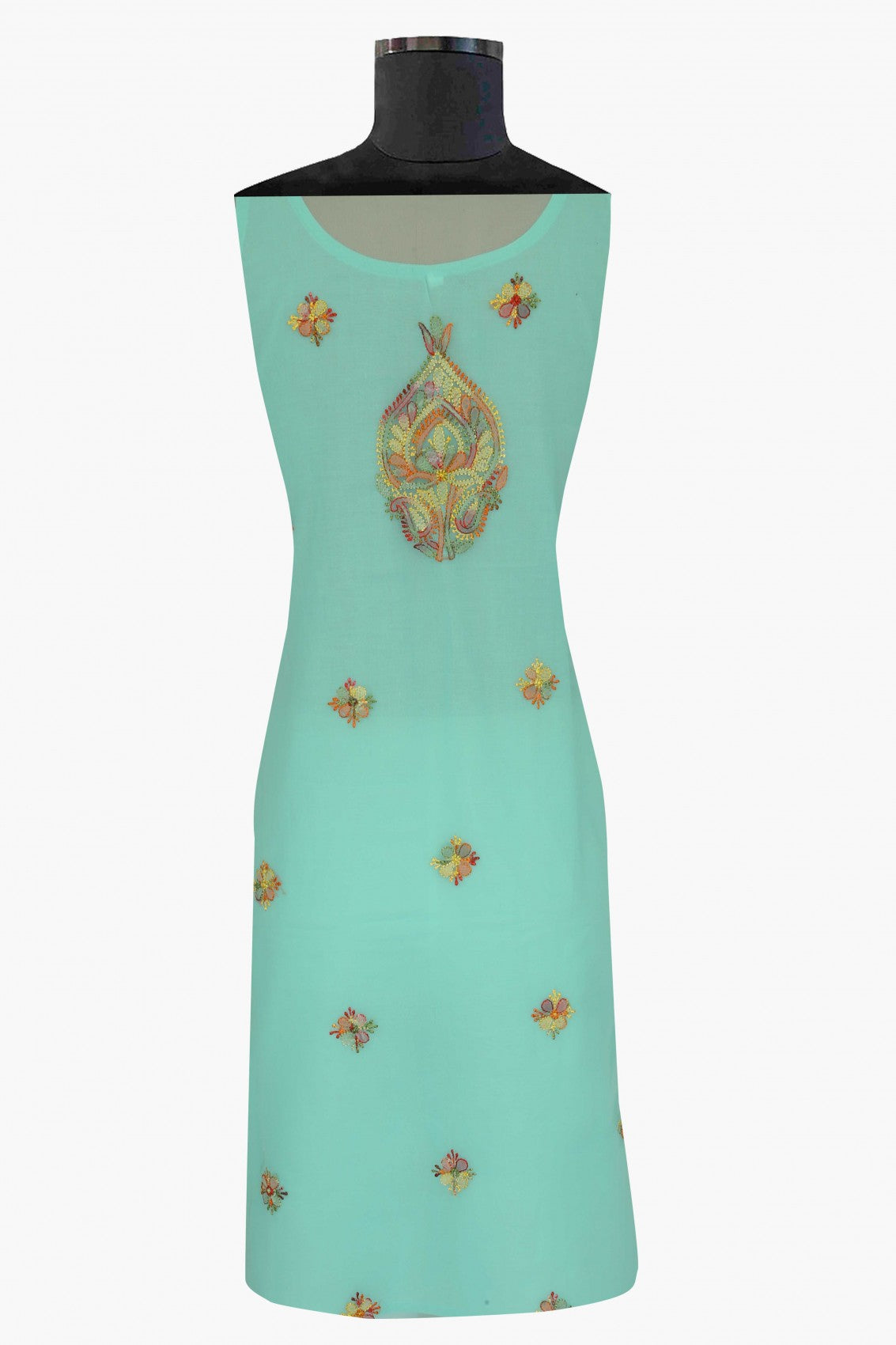 Ada Hand Embroidered Sea Green Georgette Lucknowi Chikankari Unstitched Suit Piece A211180
