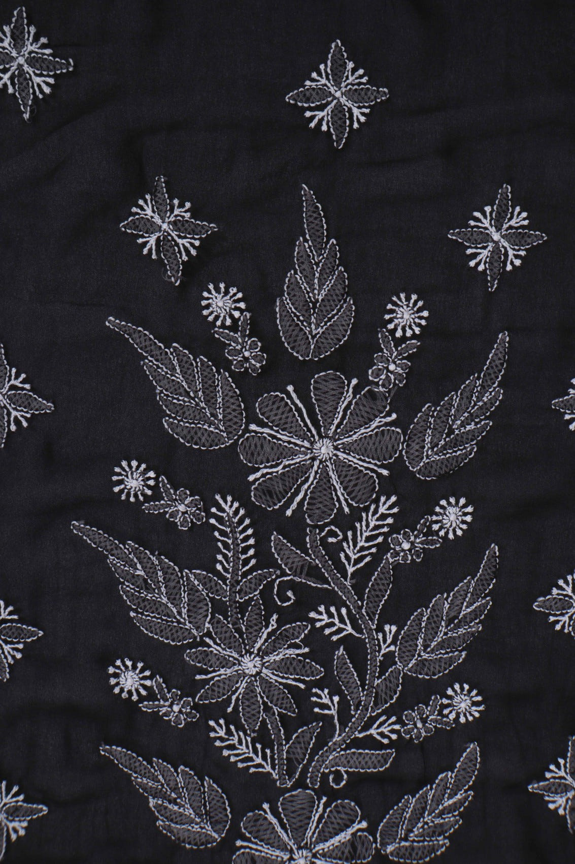 Ada Hand Embroidered Black Georgette Lucknowi Chikankari Saree with Blouse A568847