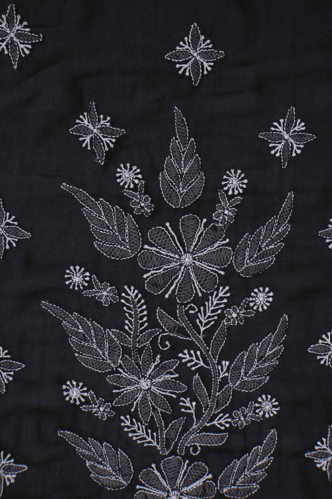 Ada Hand Embroidered Black Georgette Lucknowi Chikankari Saree with Blouse A568847