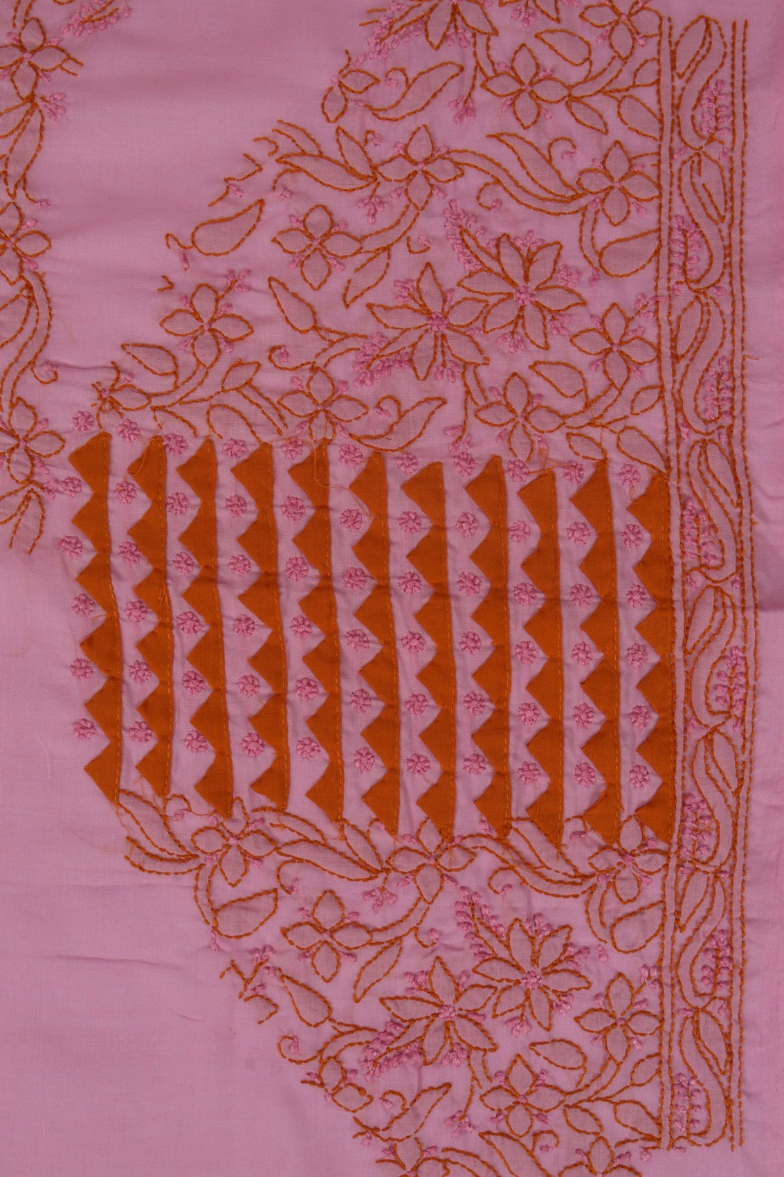Ada Hand Embroidered Pink Cotton Lucknowi Chikankari Unstitched Suit Piece 01A159500