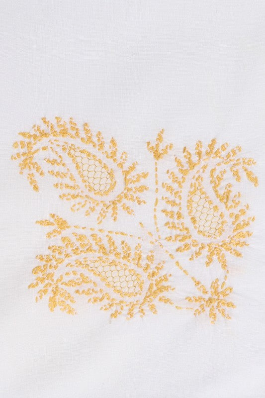 Ada Hand Embroidered White Cotton Lucknowi Chikankari Napkin Set 01A141661