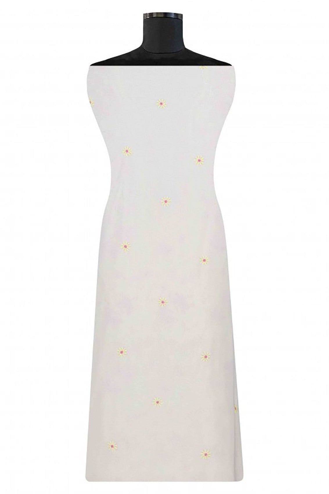 Ada Hand Embroidered White Pure Georgette Chikankari Unstitched Kurta Dupatta Set A223169