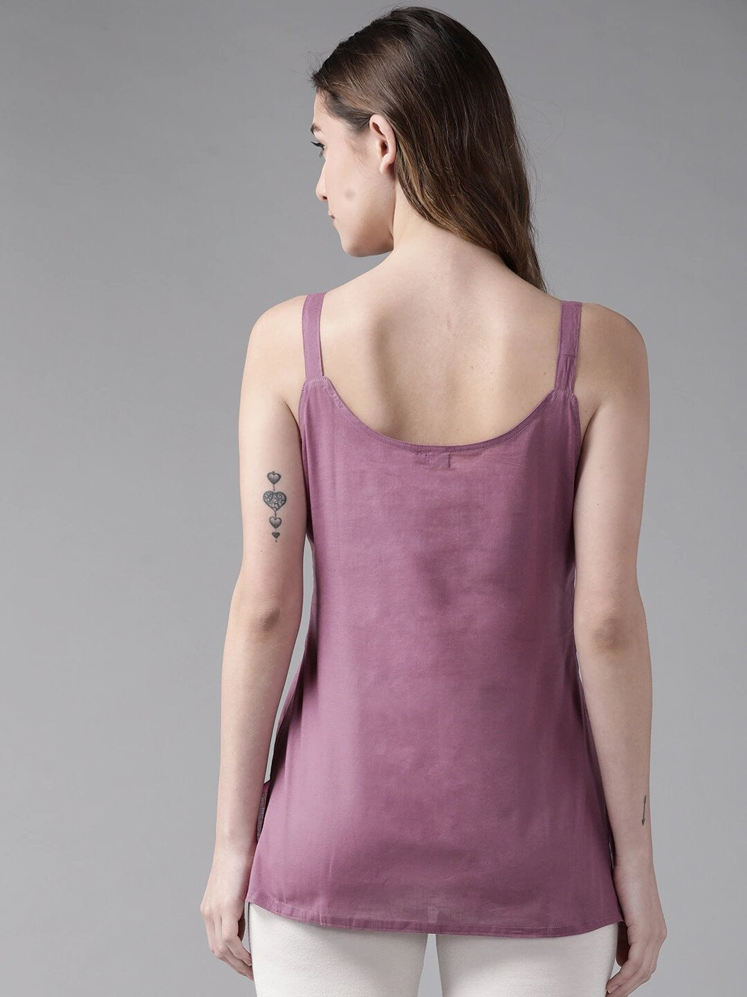 Ada Purple and Black Cotton Short Slips Combo of 2  A313119.