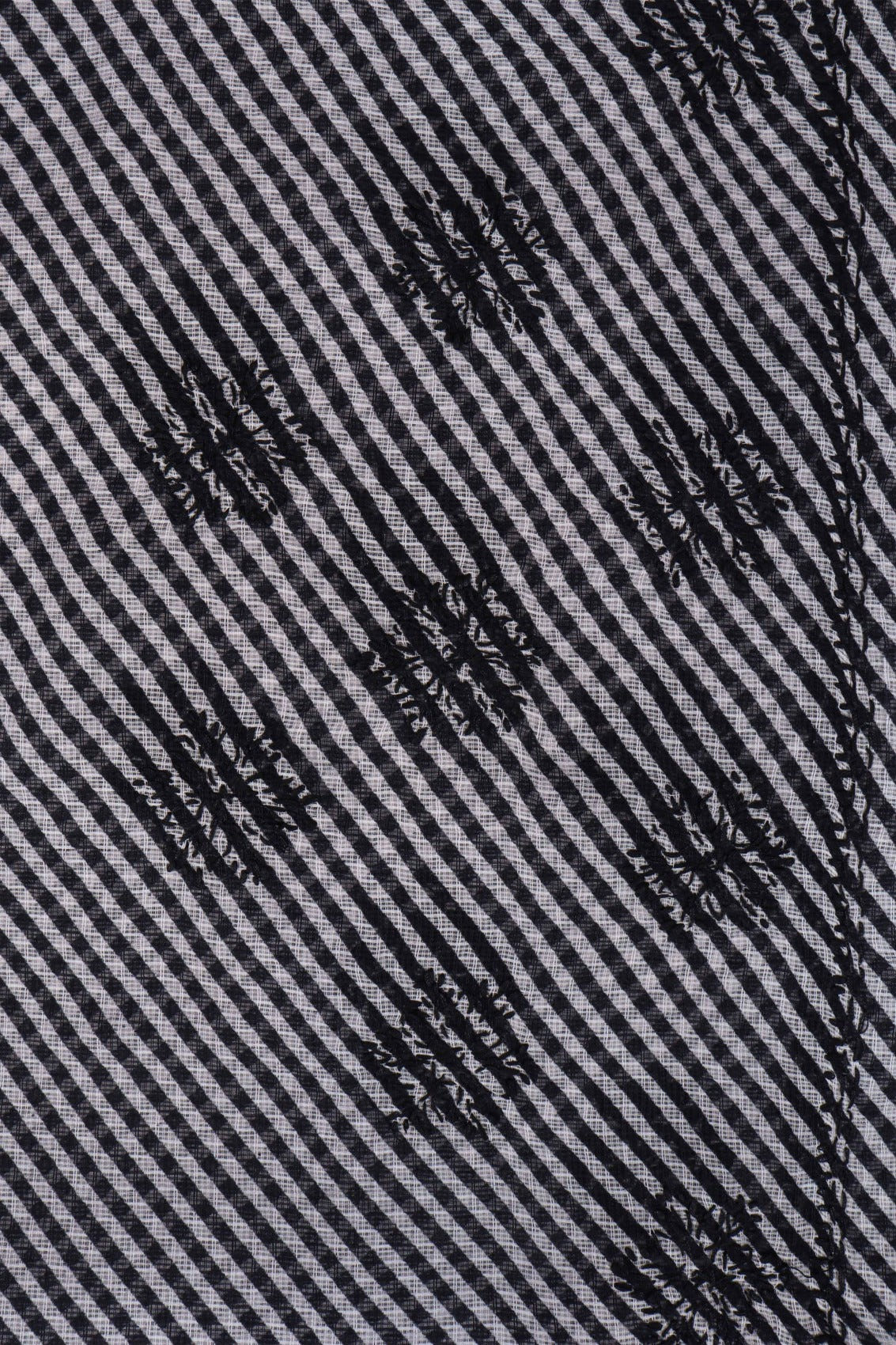 Ada Hand Embroidered Black Kota Lucknow Chikan Saree With Blouse A311347