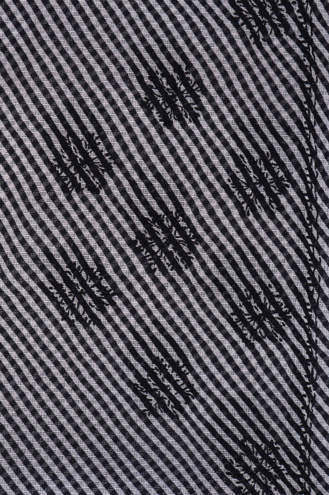 Ada Hand Embroidered Black Kota Lucknow Chikan Saree With Blouse A311347