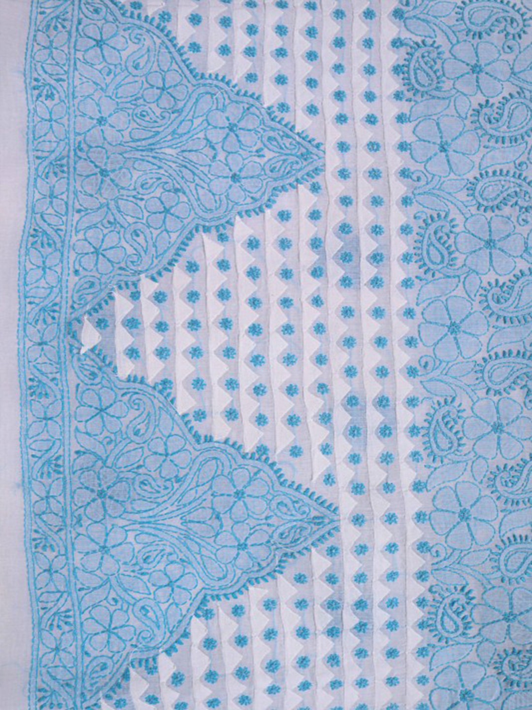 Ada Hand Embroidered White Cotton Lucknowi Chikankari Unstitched Suit Piece 01A106218