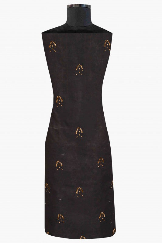 Ada Hand Embroidered Black Cotton Lucknowi Chikan Unstitched Suit Piece A211110