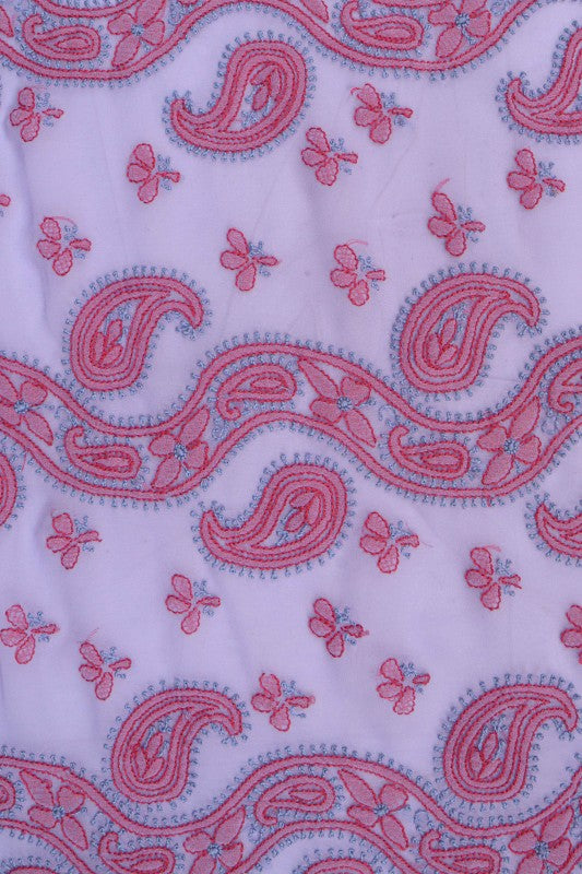 Ada Hand Embroidered Mauve Georgette Lucknowi Chikankari Saree With Blouse AA160115