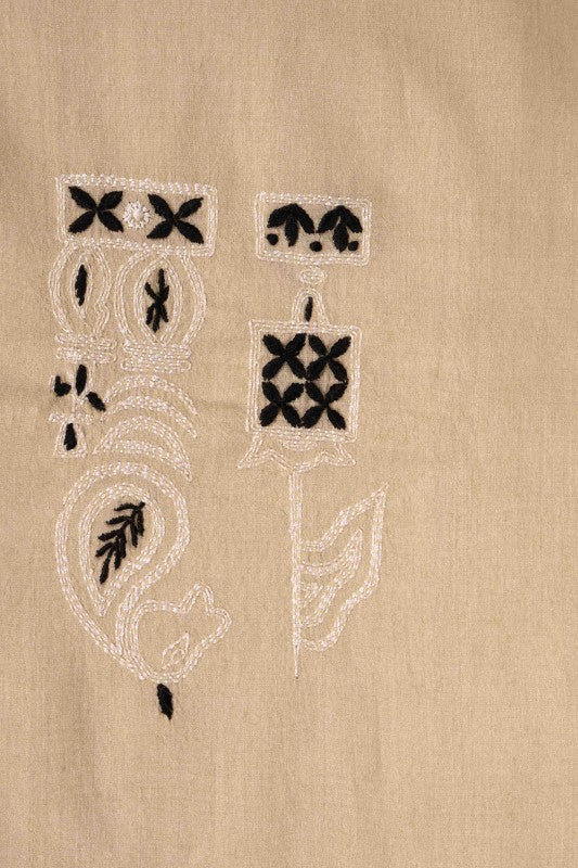 Ada Hand Embroidered Fawn Moonga Silk Lucknowi Chikankari Saree With Blouse A501815