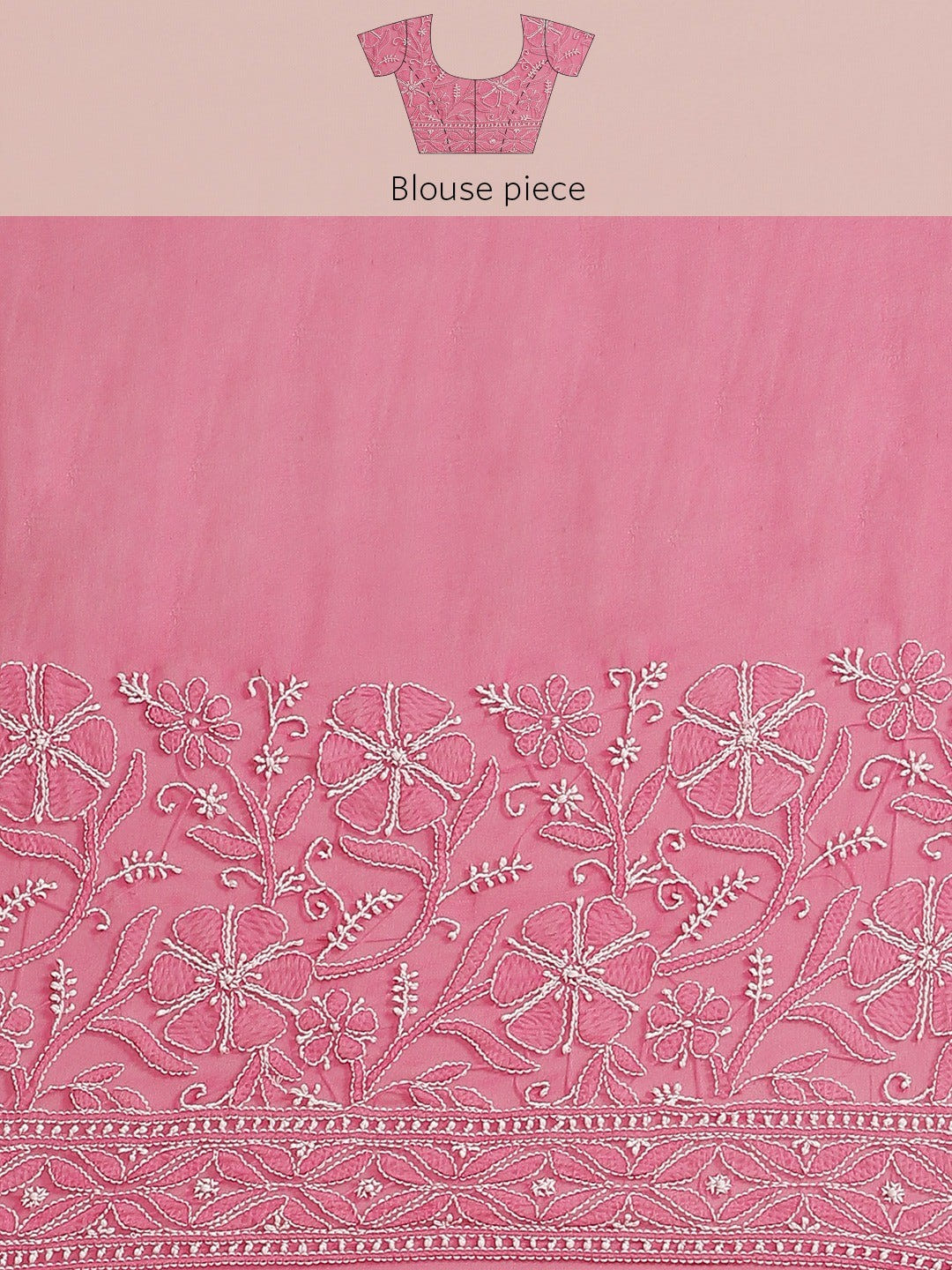 Ada Hand Embroidered Magenta Georgette Lucknow Chikan Saree with Blouse A311307