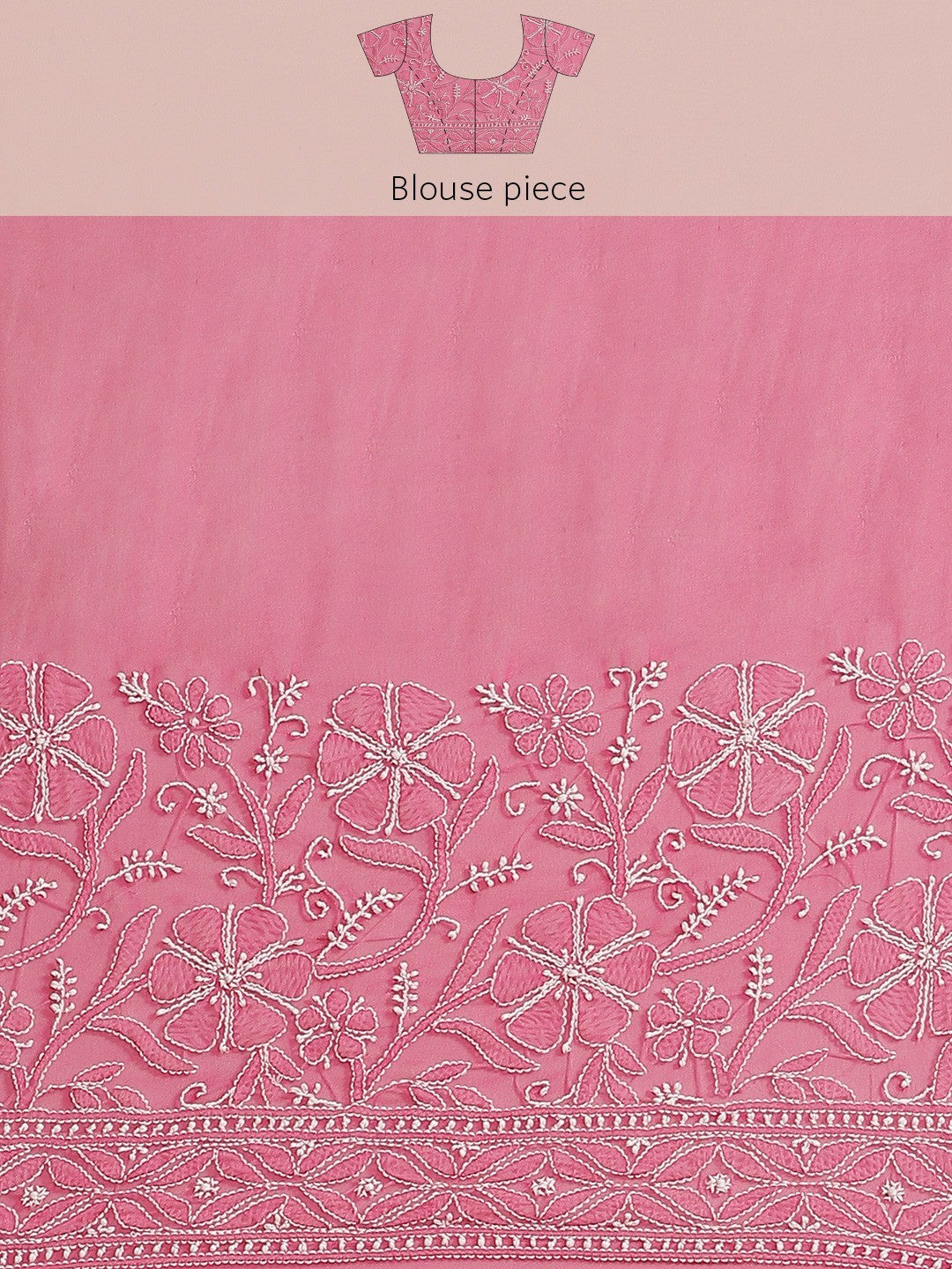 Ada Hand Embroidered Magenta Georgette Lucknow Chikan Saree with Blouse A311307