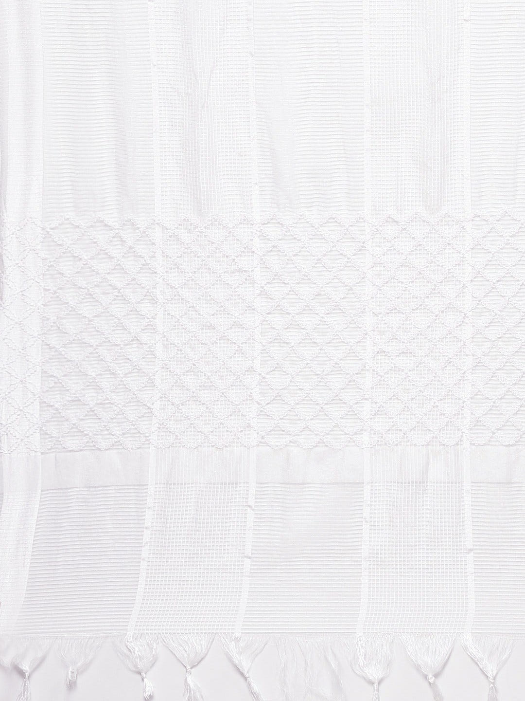 Ada Hand Embroidered White Kota Lucknowi Chikankari Dupatta– A511116