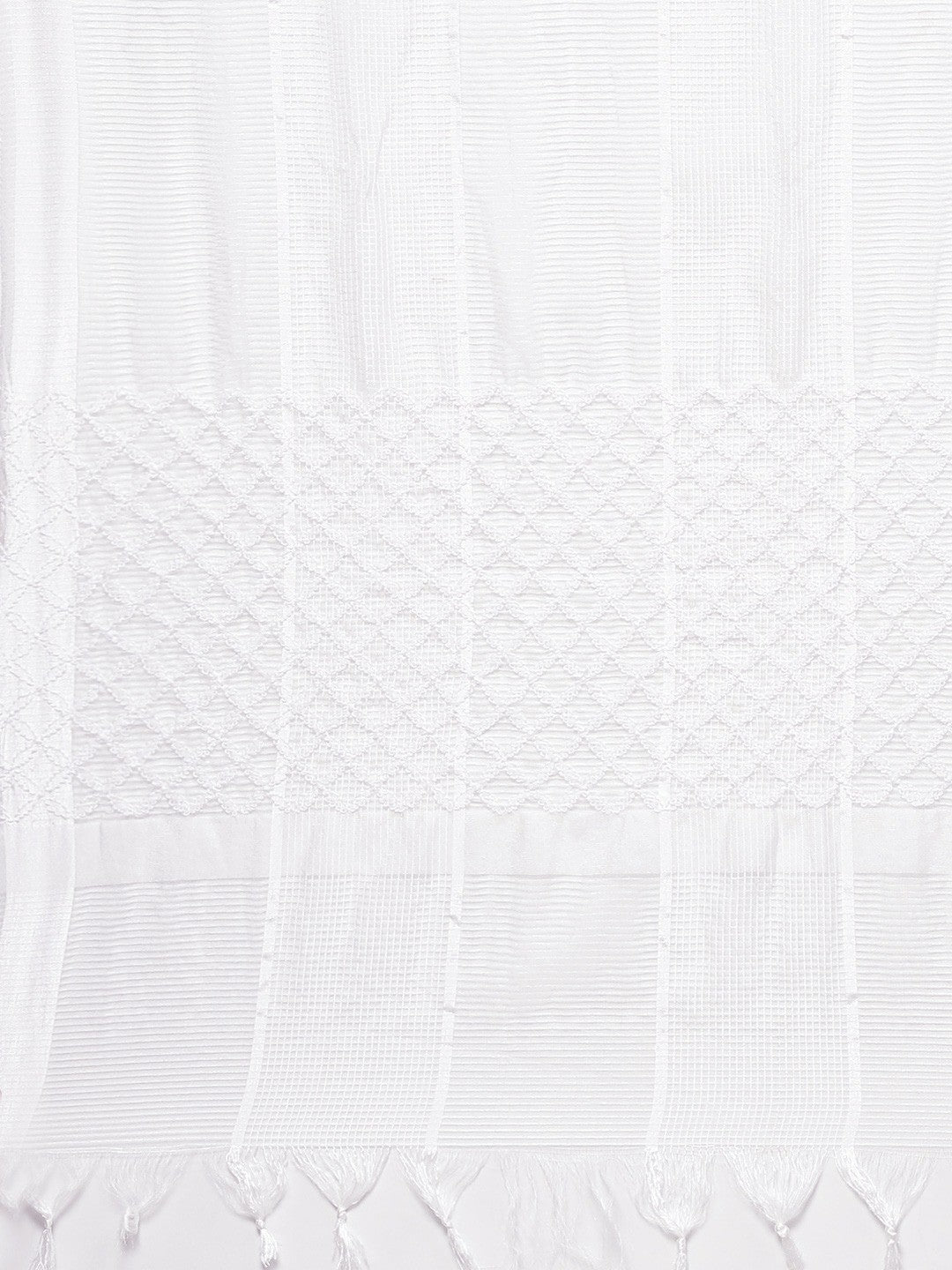 Ada Hand Embroidered White Kota Lucknowi Chikankari Dupatta– A511116