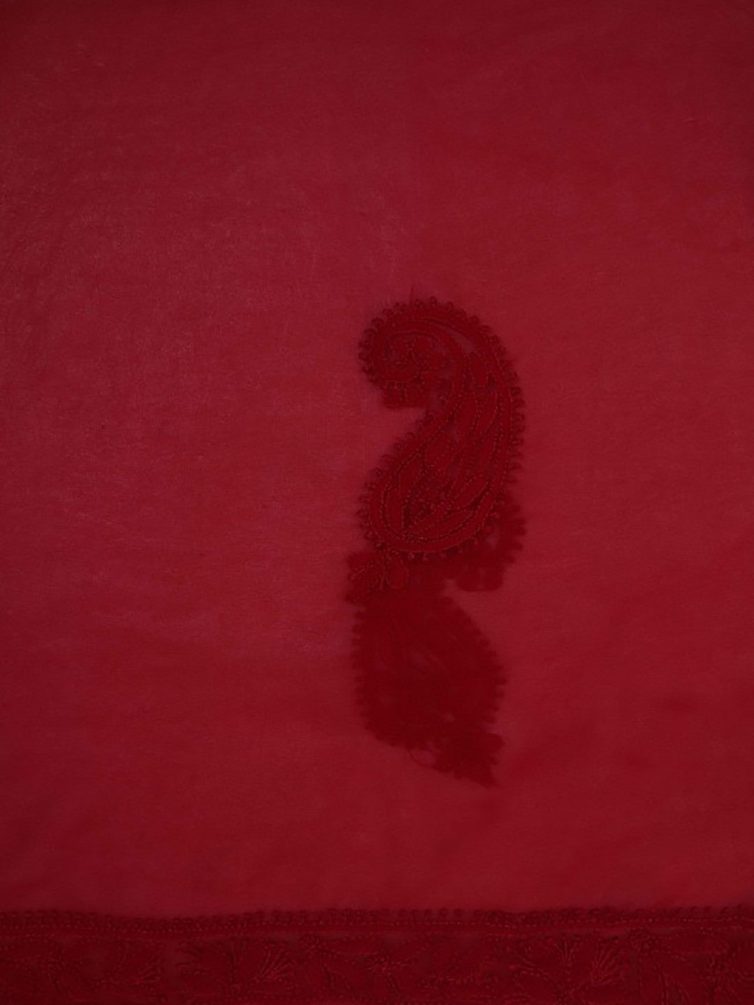 Ada Hand Embroidered Maroon Georgette Lucknowi Chikankari Unstitched Kurta Piece A212662
