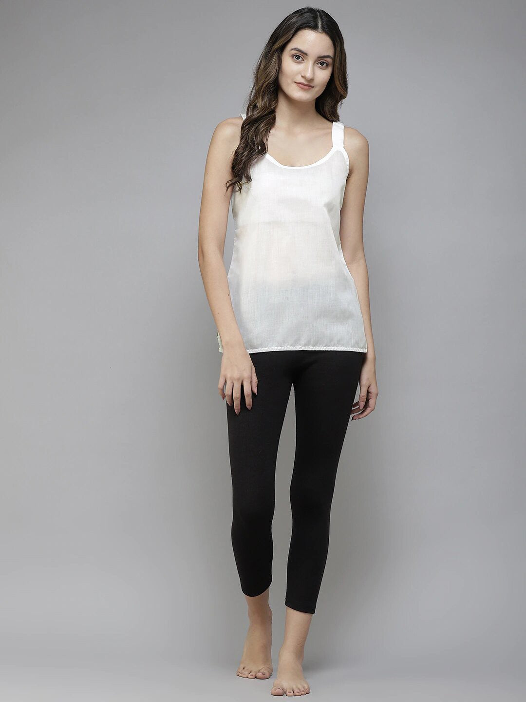 Ada White & Cream Cotton Short Slips Combo of 2 A111177.