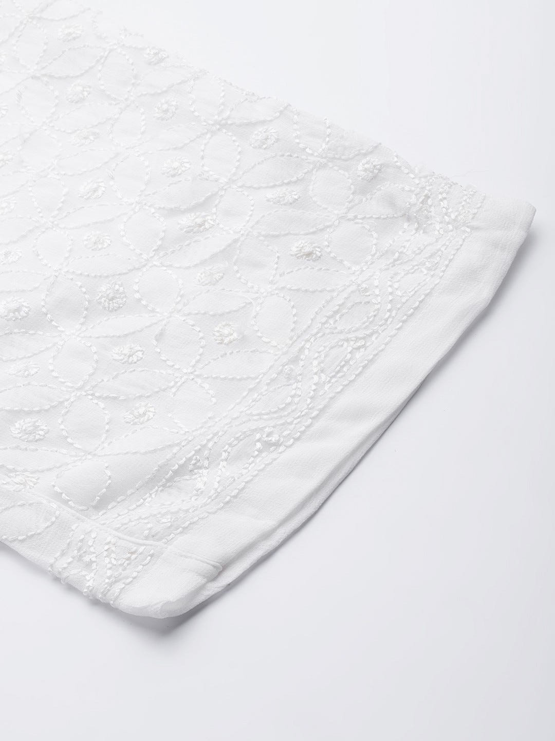 Ada Hand Embroidered White Georgette Lucknowi Chikankari Palazzo A711173