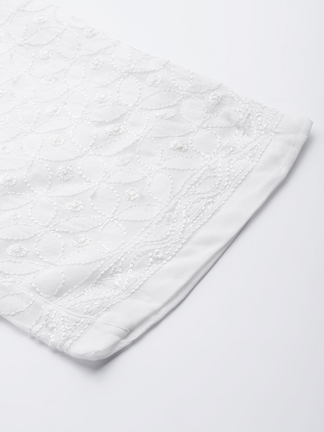 Ada Hand Embroidered White Georgette Lucknowi Chikankari Palazzo A711173