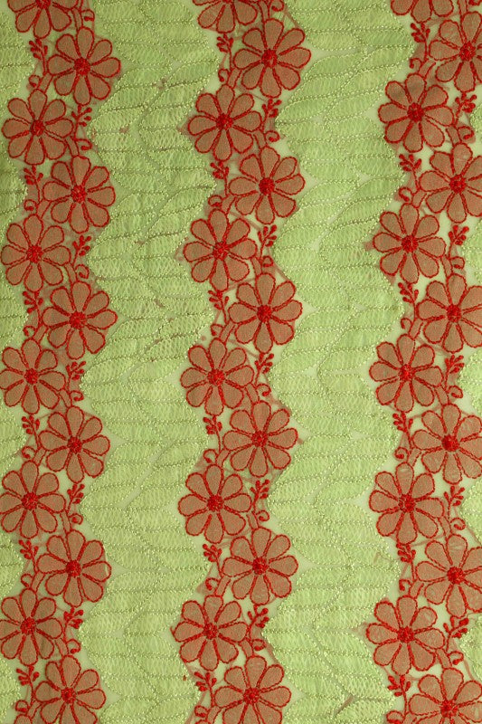 Ada Hand Embroidered Olive Green Georgette Lucknowi Chikan Unstitched Suit Piece A505747