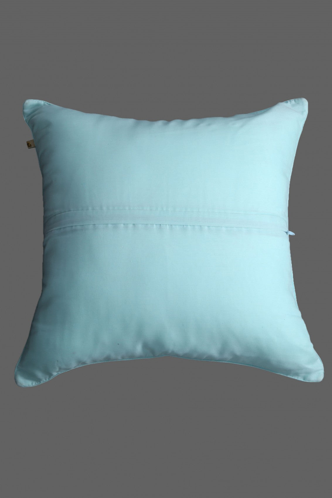 Ada Hand Embroidered Sea Green Cotton Lucknowi Chikankari Cushion Cover 01A125111