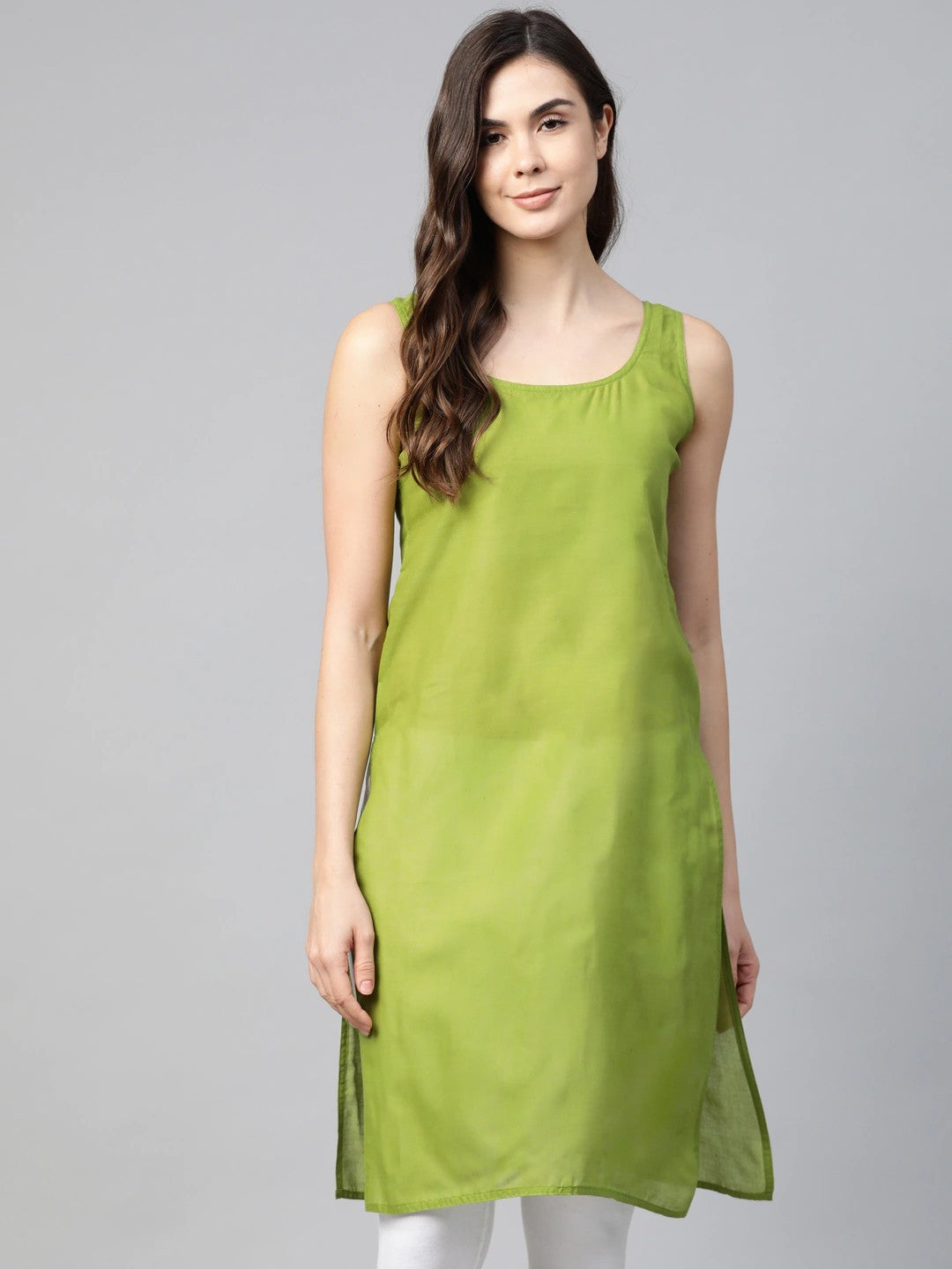 Ada Black And Mehendi Green Cotton Long Slips Combo of 2  A111131.