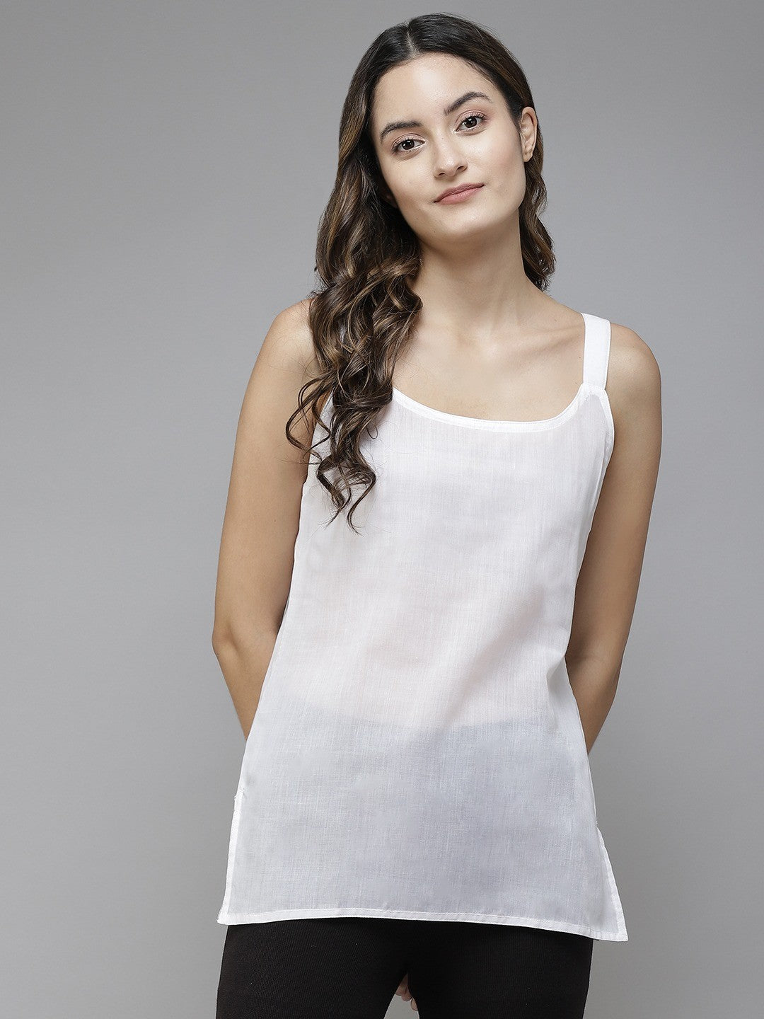 Ada White & Blue Cotton Short Slips Combo of 2 A111170.