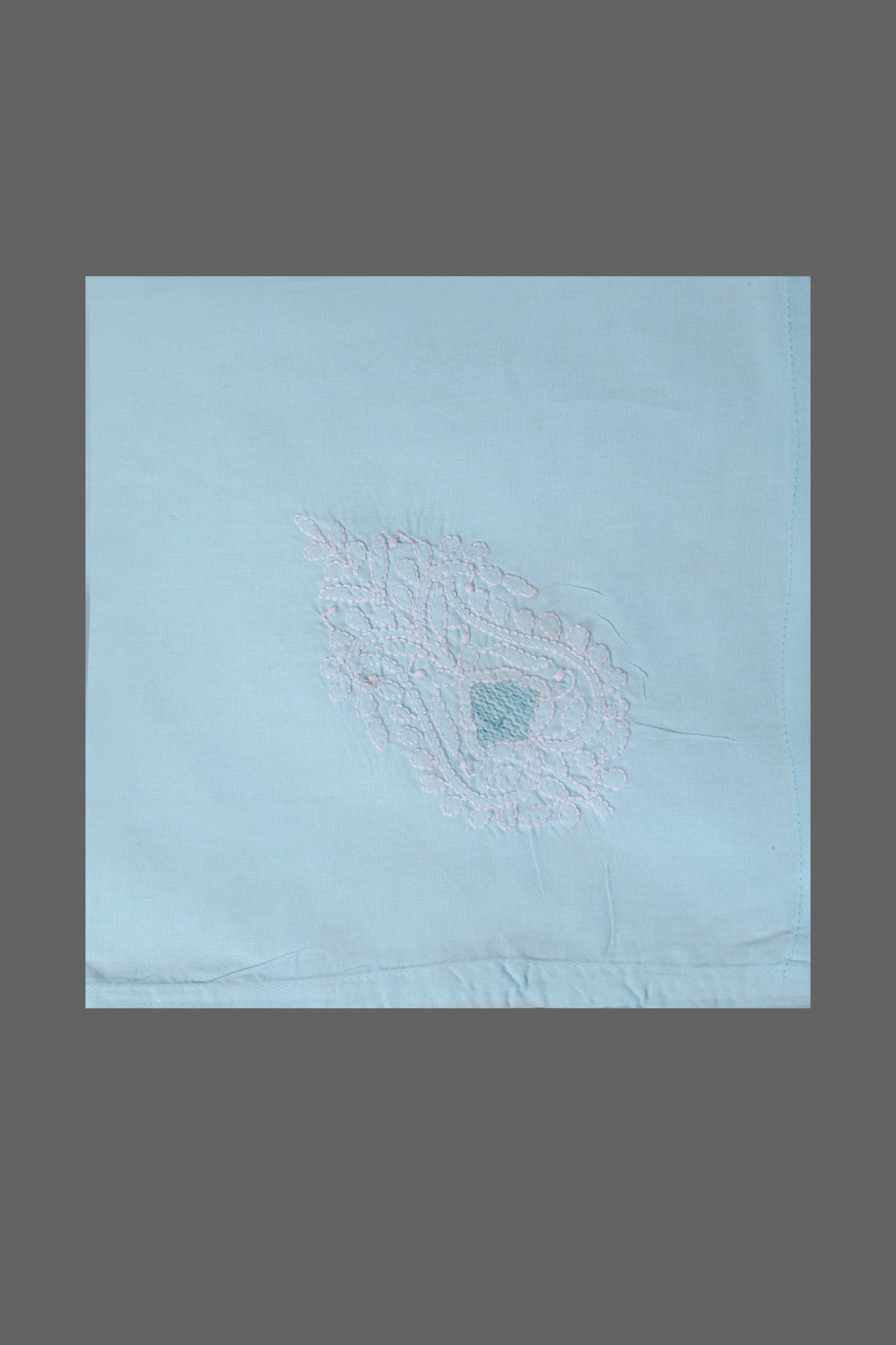 Ada Hand Embroidered Sky Blue Cotton Lucknowi Chikankari Napkin Set 01A122120