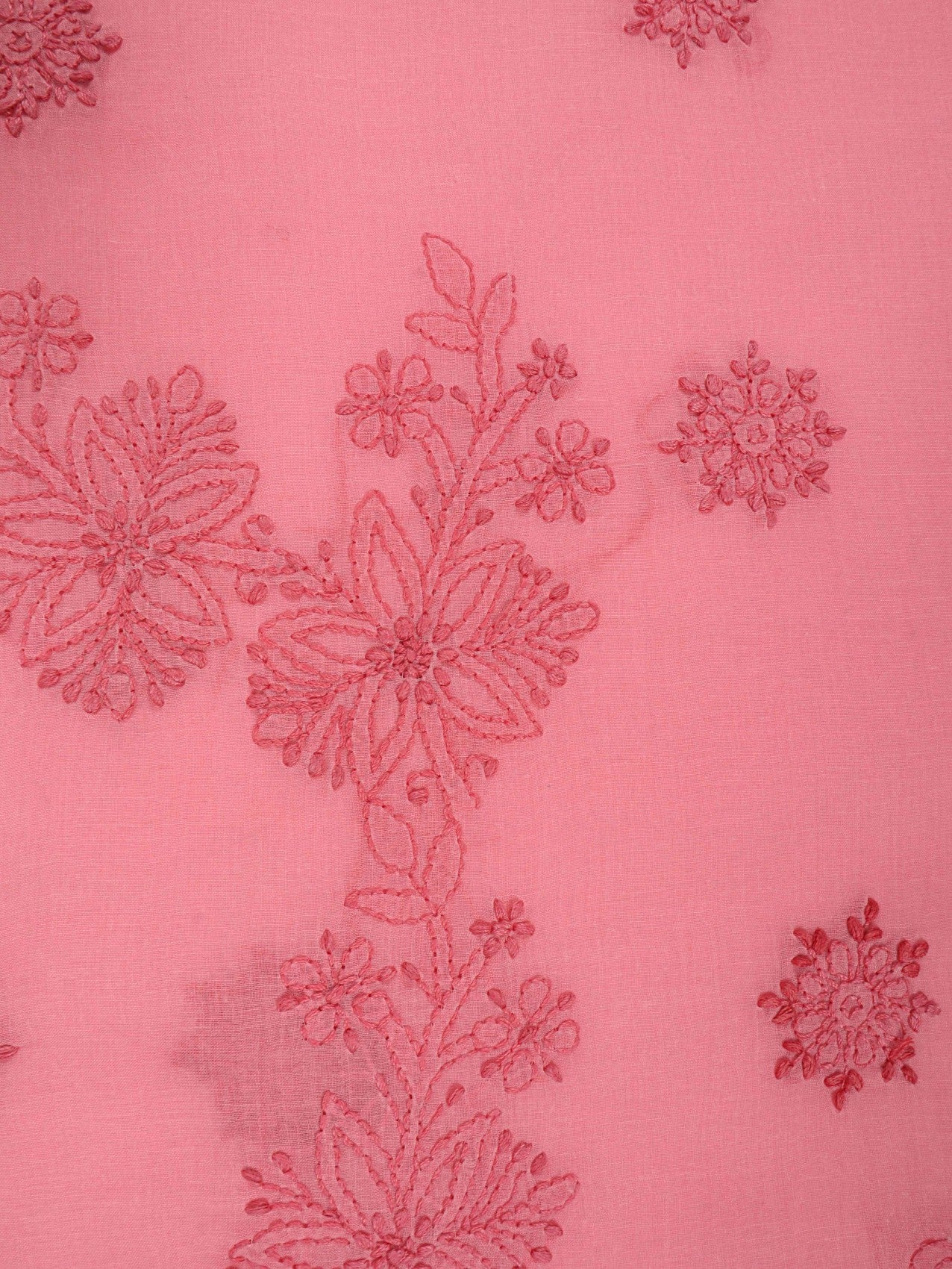 Ada Hand Embroidered Peach Cotton Lucknowi Chikankari Unstitched Suit Piece 01A201793